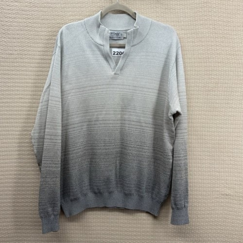St. Croix Collections Mondo Uomo Ombre V-Neck Sweater Men L USA Cotton/Polyester